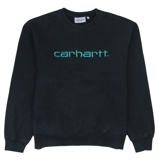 Carhartt Mens Black Embroidered Logo Crew Neck Sweatshirt M