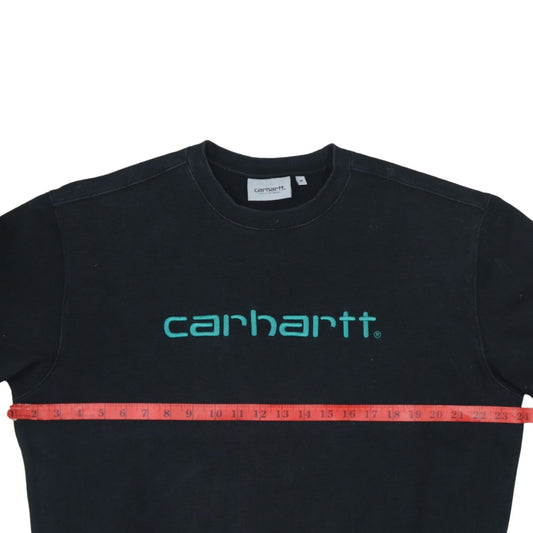 Carhartt Mens Black Embroidered Logo Crew Neck Sweatshirt M