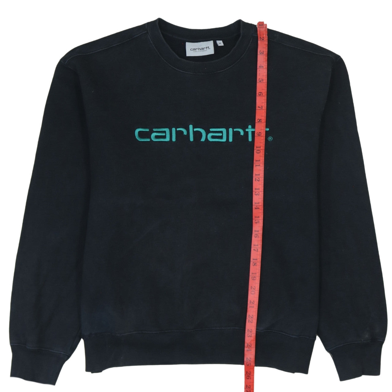 Carhartt Mens Black Embroidered Logo Crew Neck Sweatshirt M