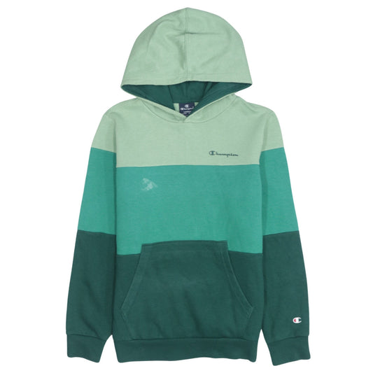 Champion Boys Green Colourblock Pullover Hoodie Age 11-12 Years