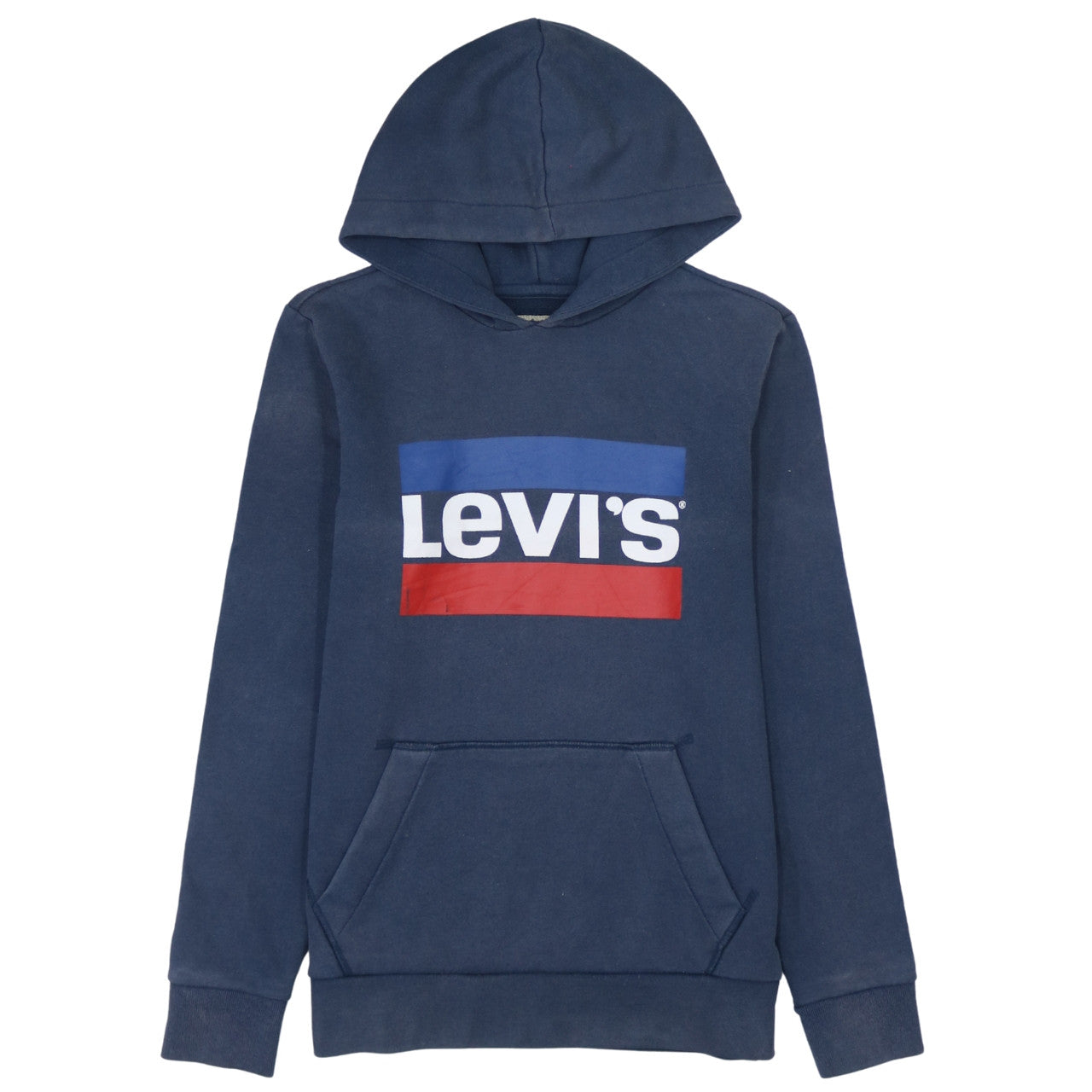 Levi's Women Blue Pullover Hoodie Size 16 Logo Fleece Casual