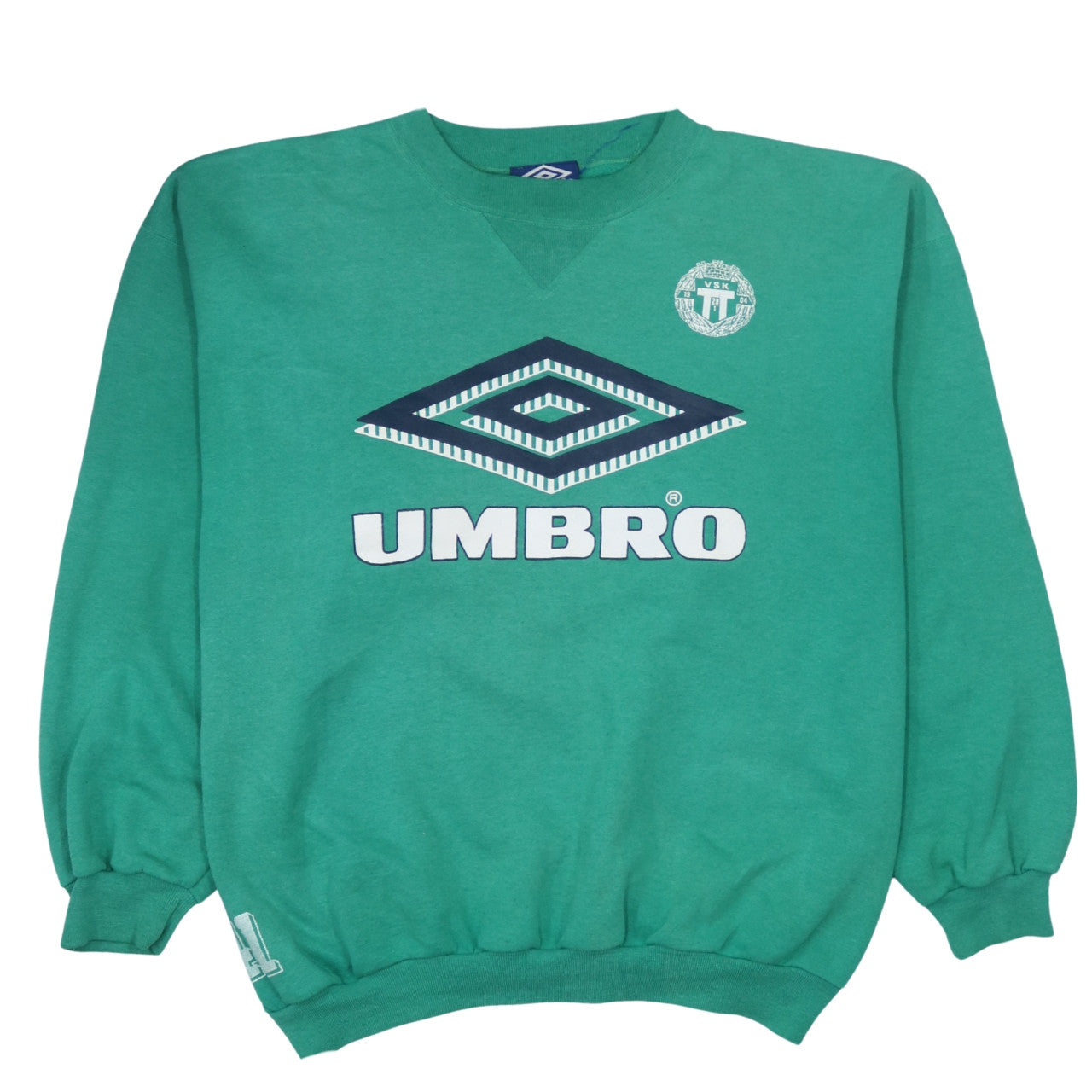 Umbro Mens XL Green Pullover Sweatshirt Crew Neck Vintage Football