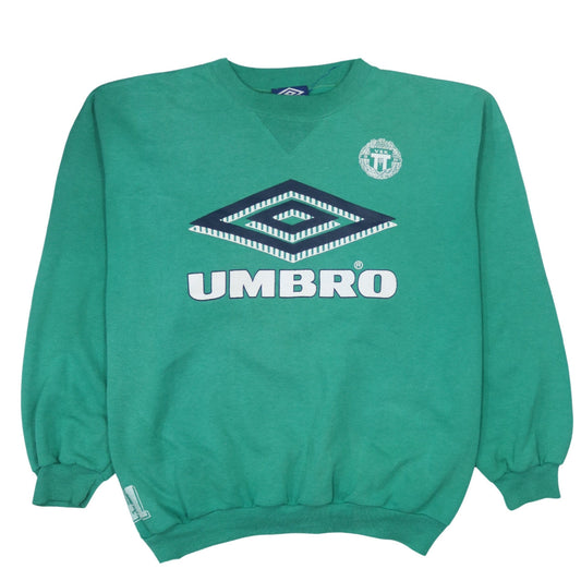 Umbro Mens XL Green Pullover Sweatshirt Crew Neck Vintage Football
