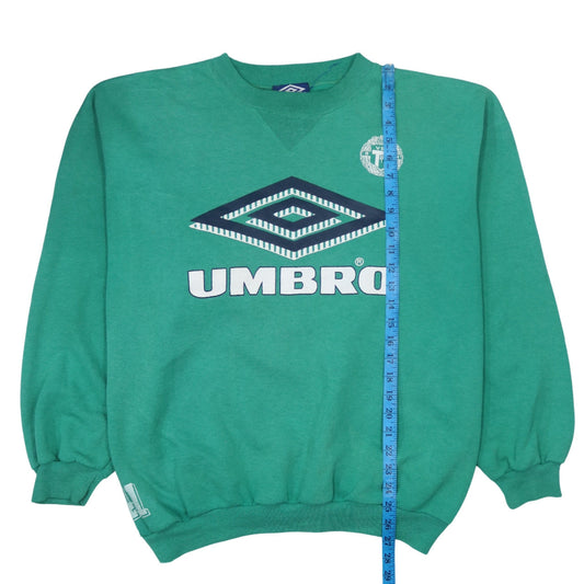 Umbro Mens XL Green Pullover Sweatshirt Crew Neck Vintage Football