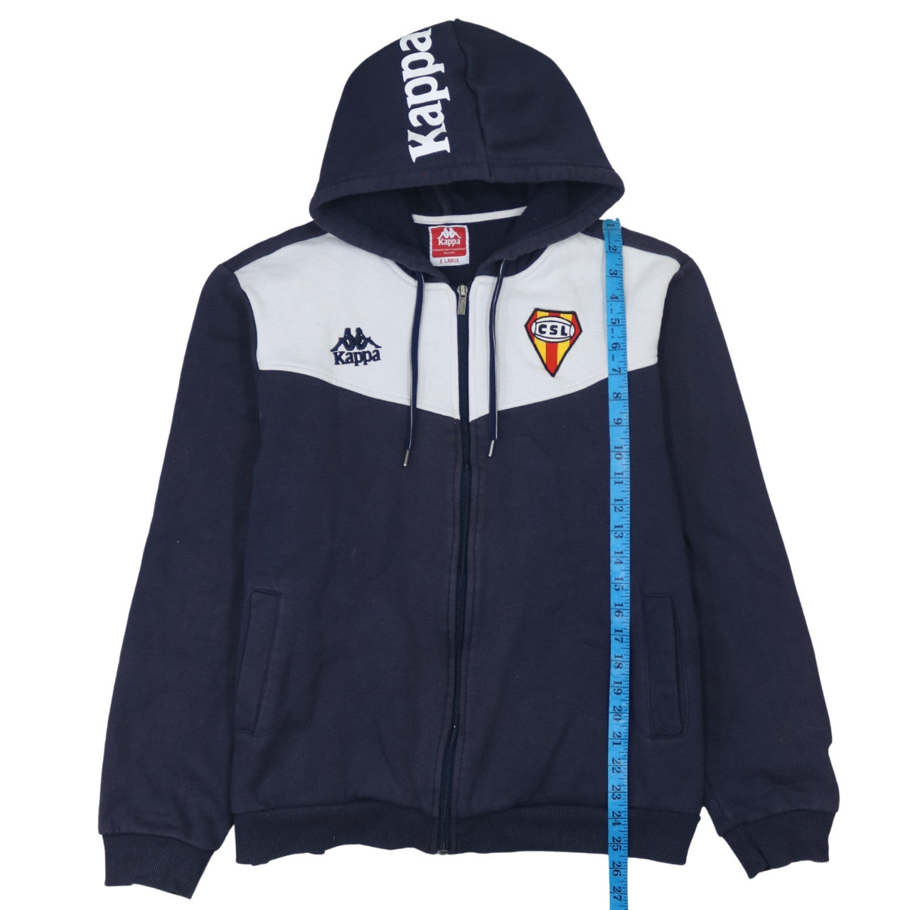 Kappa Men’s Blue XL Full Zip Hoodie with Logo Sports Style