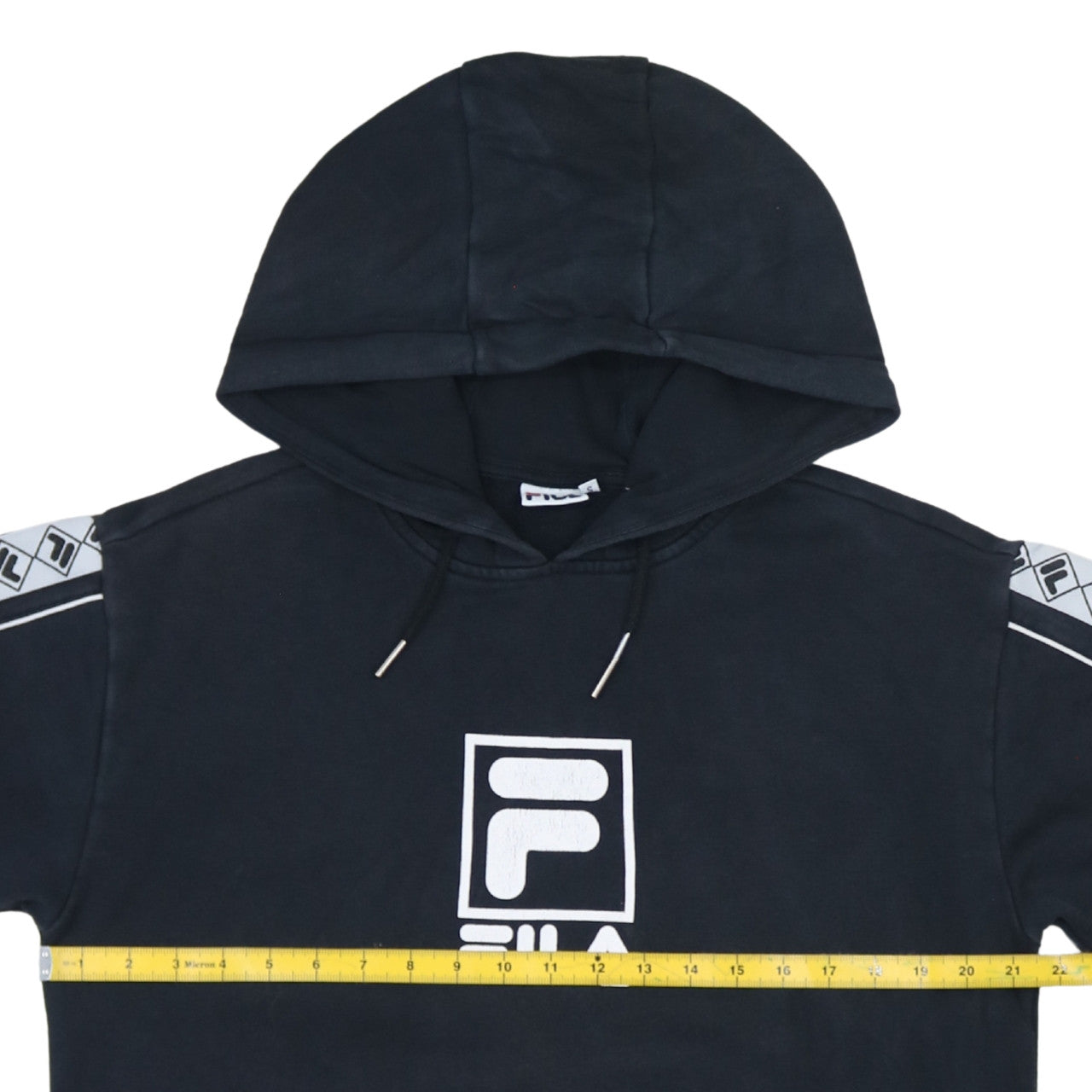 FILA Men’s Black Pullover Hoodie S Logo Sportswear Long Sleeve