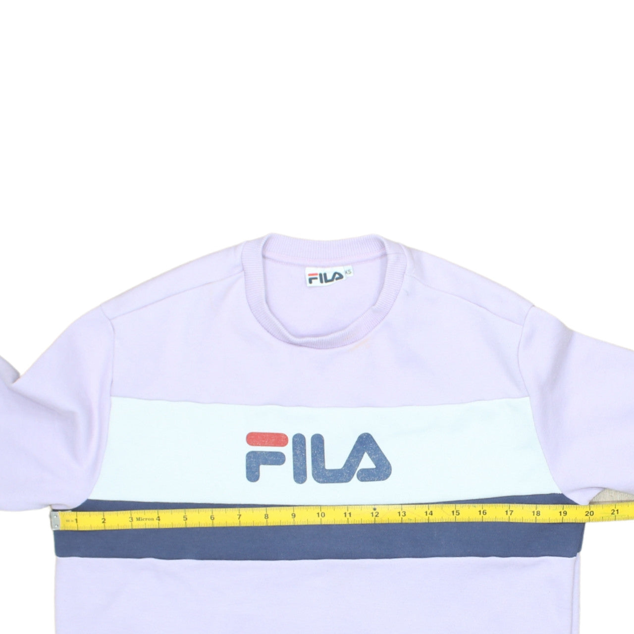 Fila Mens Purple Logo Sweatshirt XS Crew Neck Pullover Retro Sportswear