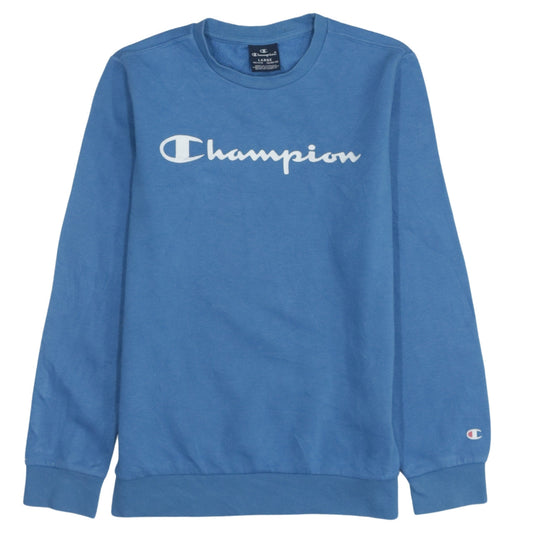 Champion Boys Blue Logo Sweatshirt Pullover 11-12 Years Crew Neck