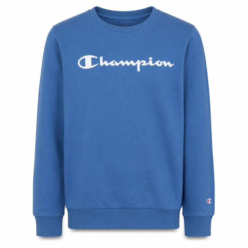 Champion Boys Blue Logo Sweatshirt Pullover 11-12 Years Crew Neck