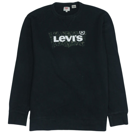Levi's Men's Black Pullover Sweatshirt L Logo Crew Neck