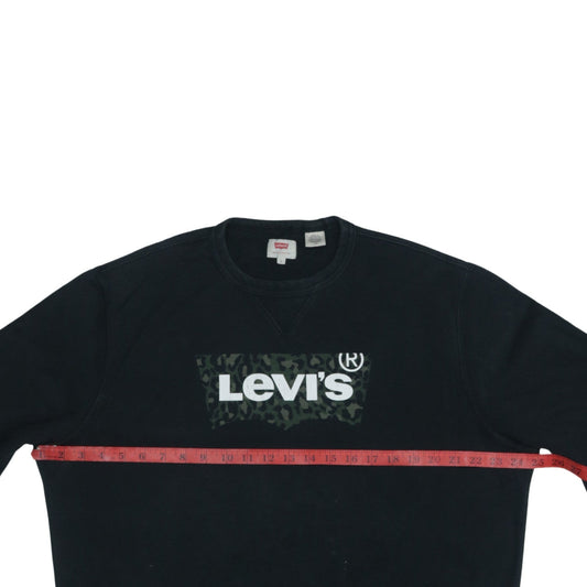Levi's Men's Black Pullover Sweatshirt L Logo Crew Neck