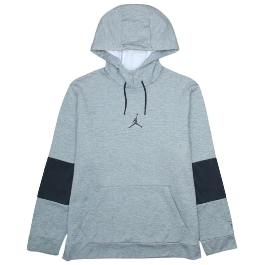 Jordan Men’s Grey Pullover Hoodie L Sports Fleece Logo Basketball