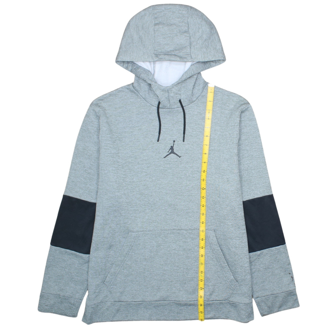 Jordan Men’s Grey Pullover Hoodie L Sports Fleece Logo Basketball