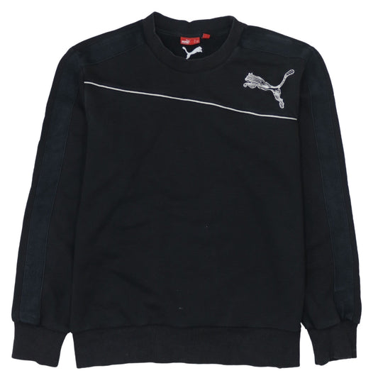 Puma Men's Black L Sweatshirt Crew Neck Long Sleeve Sports Logo