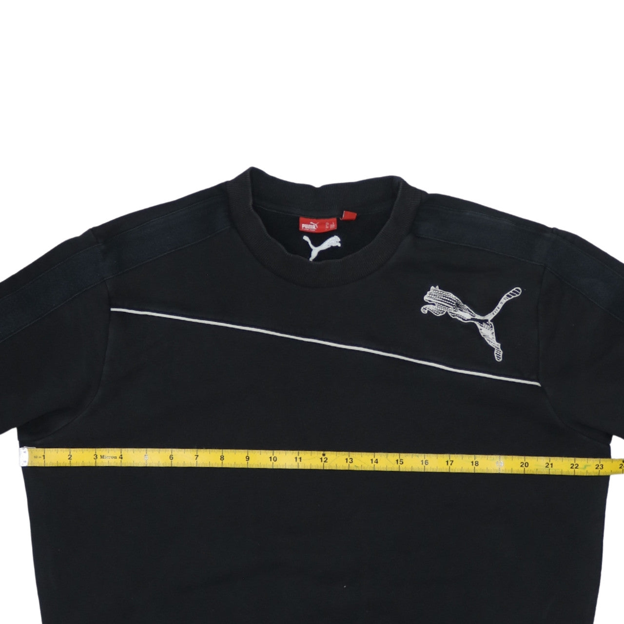 Puma Men's Black L Sweatshirt Crew Neck Long Sleeve Sports Logo