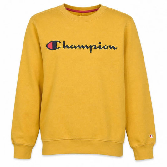 Mens UK S Regular Champion Yellow Pullover Sweatshirt