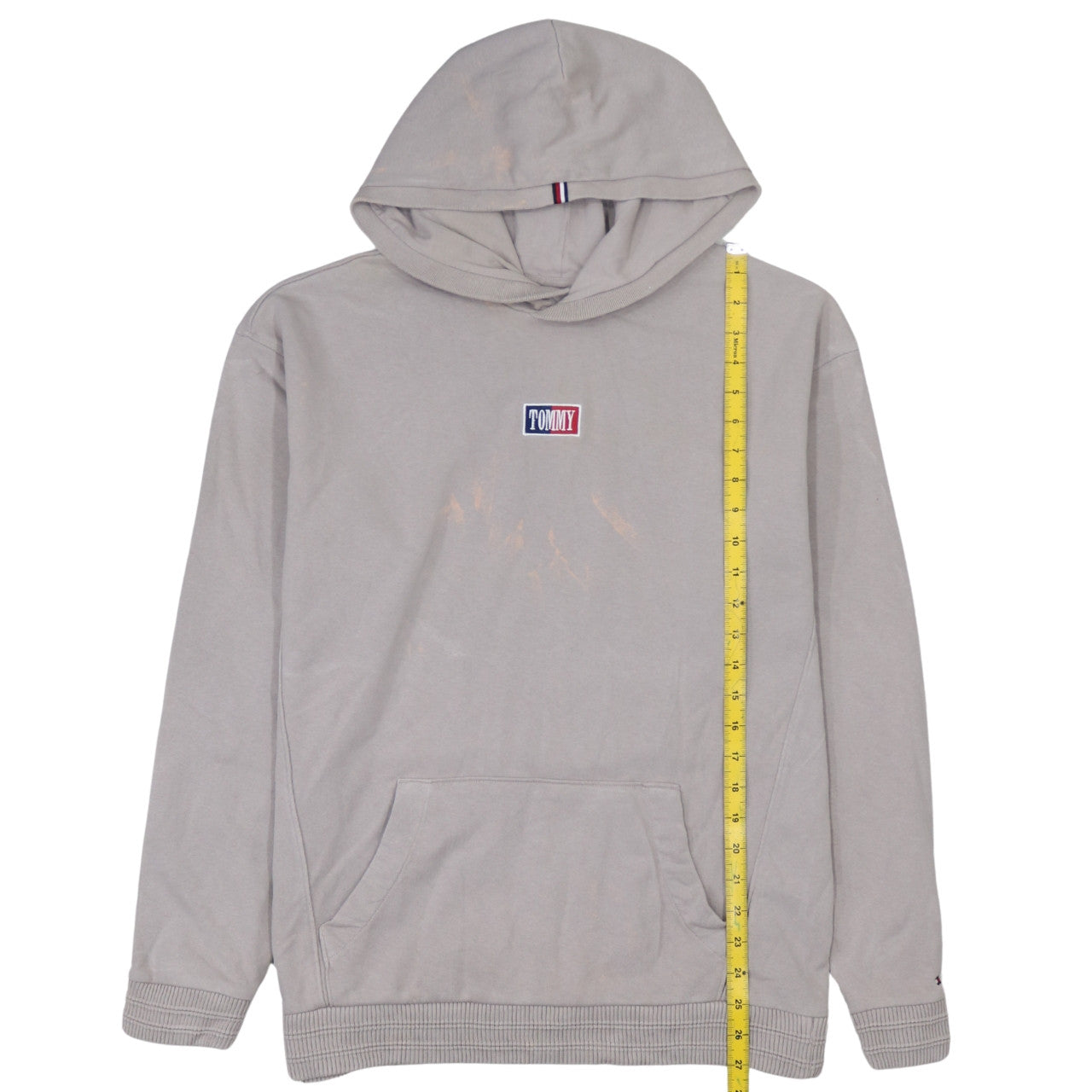 Tommy Hilfiger Unisex Adults Beige Pullover Hoodie L Logo Casual
