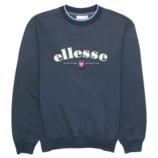 Ellesse Mens Blue Sweatshirt M Crew Neck Long Sleeve Pullover