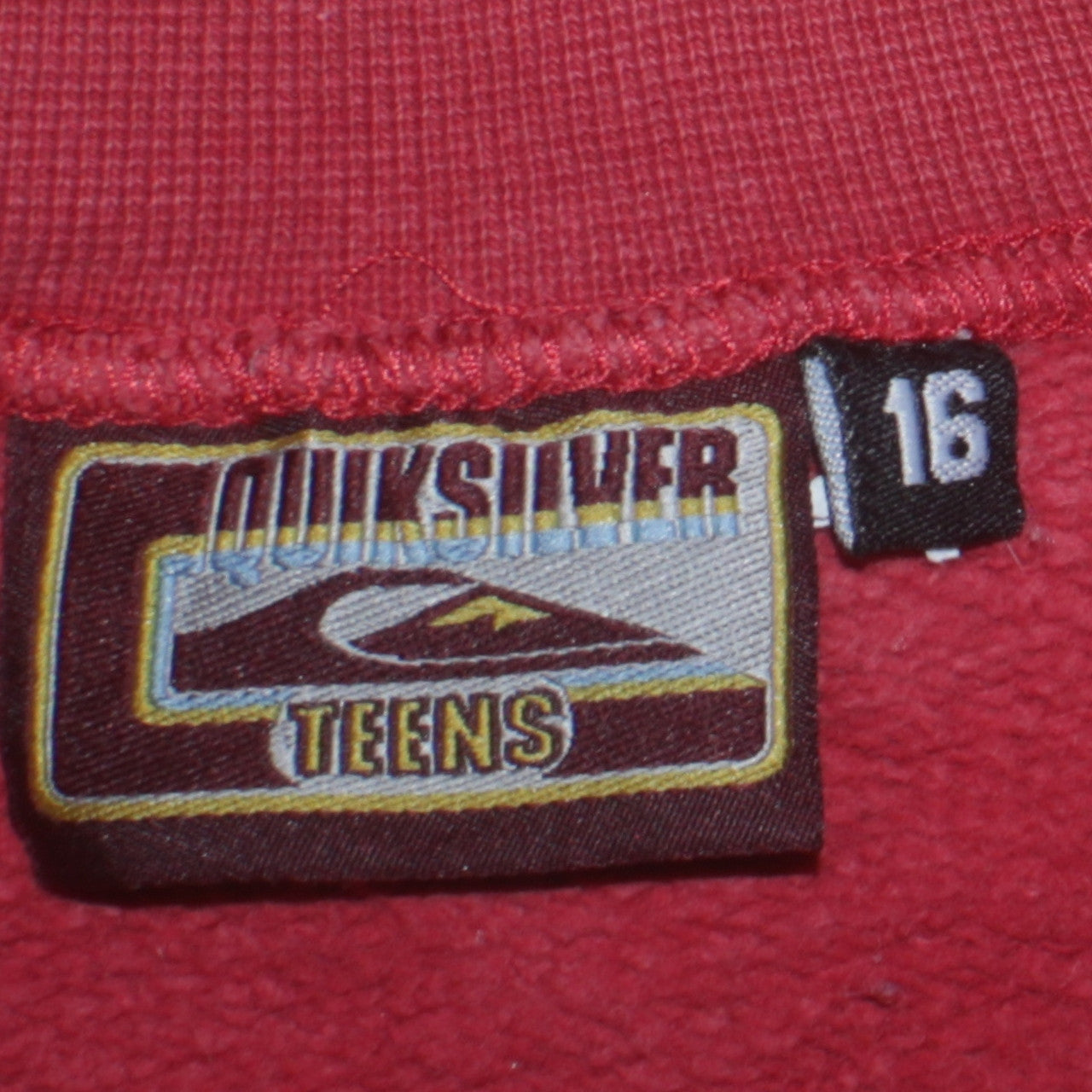 Quiksilver Teens Red Sweatshirt Size 16 Logo Pullover Casual