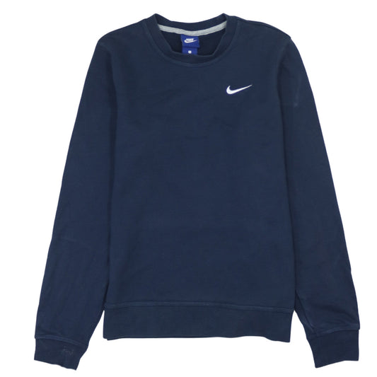 Nike Mens Blue Small Crew Neck Pullover Sweatshirt Logo Sportswear