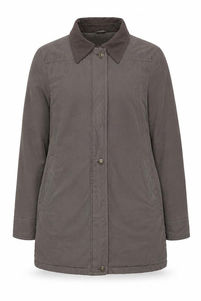 Eleganzé Womens Brown Mid-Length Overcoat Size 14 Lined Casual Jacket