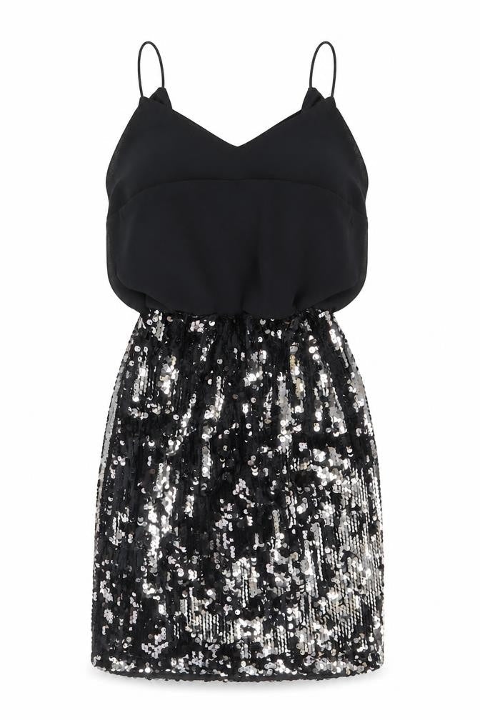 Boohoo Womens Black Size 6 Sequin Strappy Bodycon Party Dress