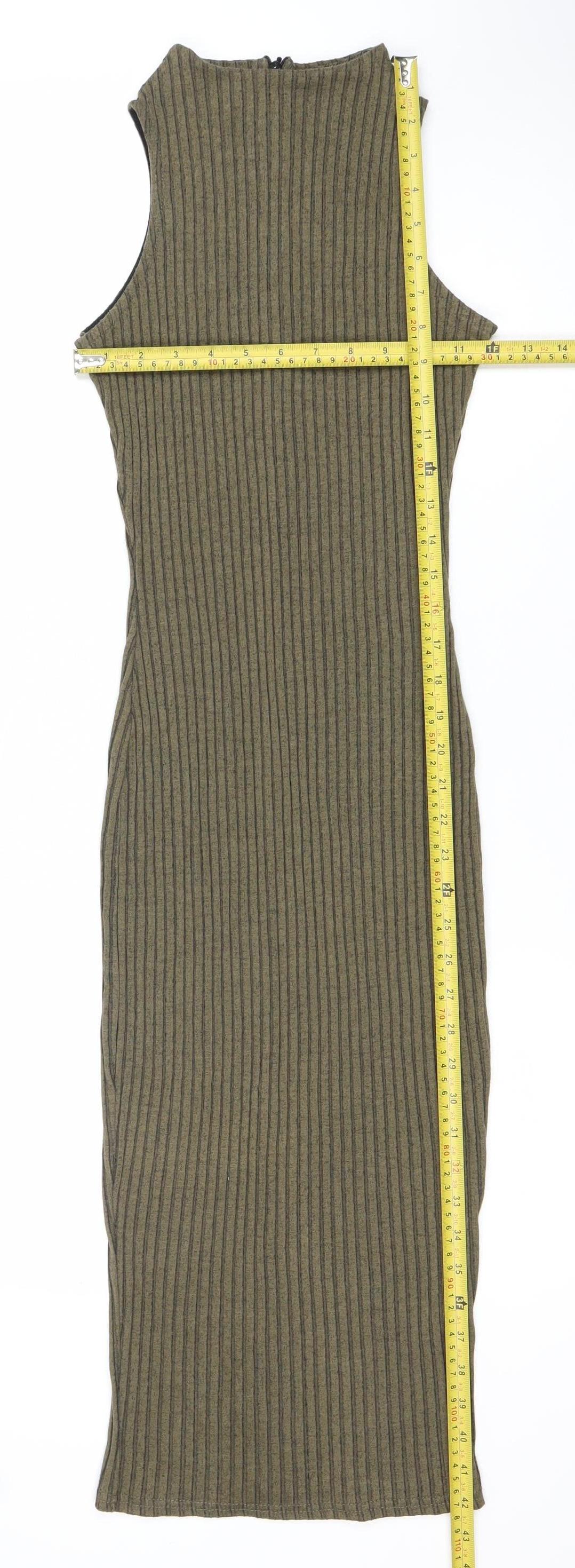 River Island Womens Green Size 8 Sleeveless Bodycon Midi Dress