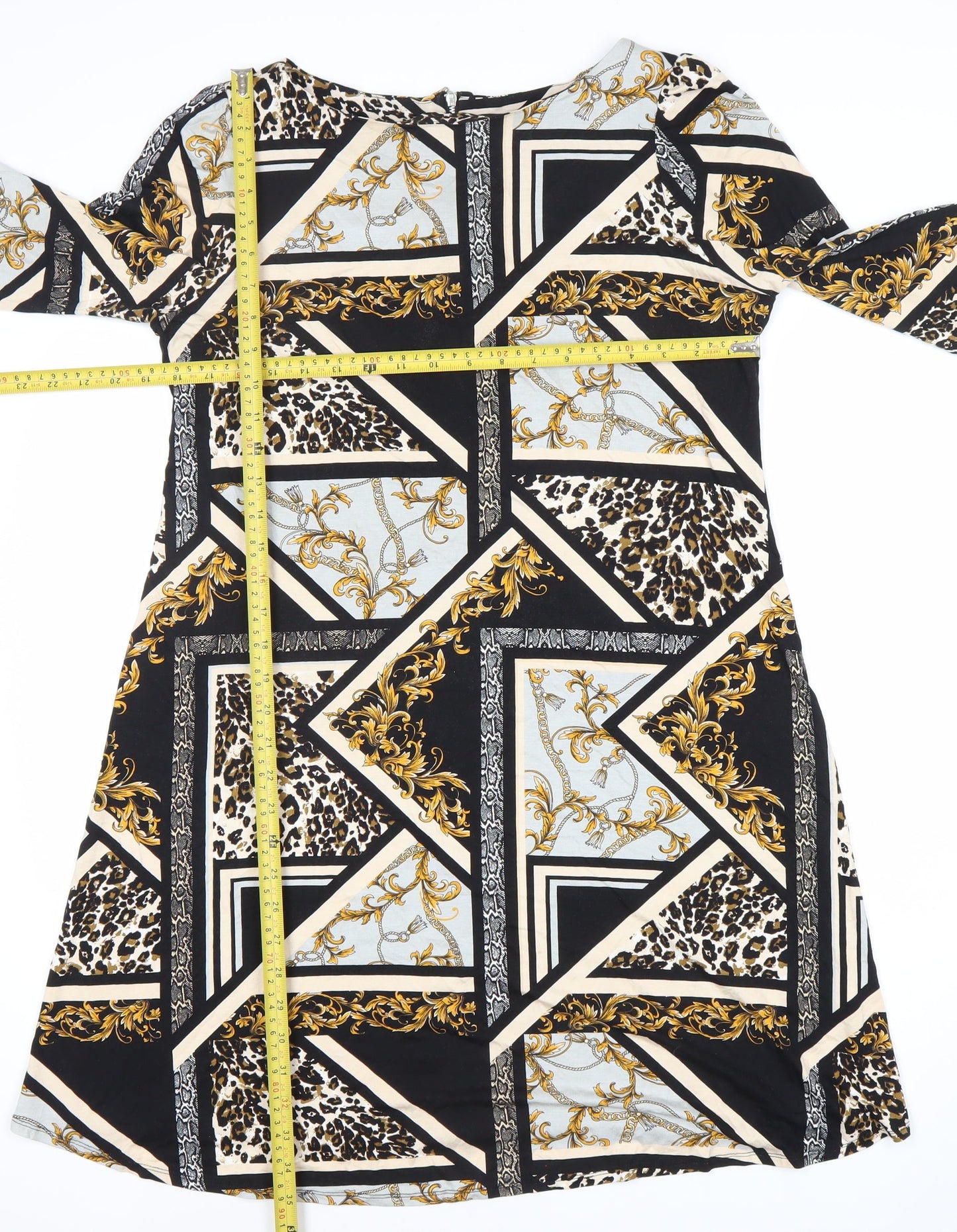 Wallis Women’s Multicoloured Shift Dress Size 14 Long Sleeve