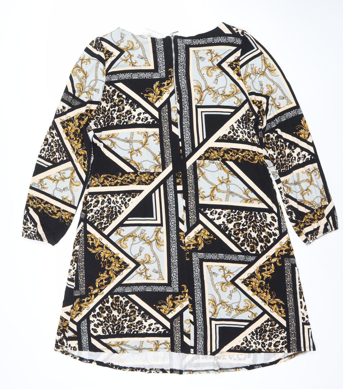Wallis Women’s Multicoloured Shift Dress Size 14 Long Sleeve