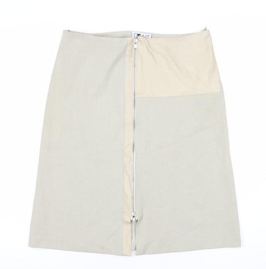 GIANT Womens Beige Pencil Skirt M Knee Length Workwear Zip