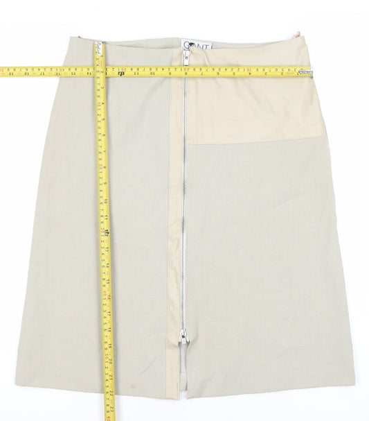GIANT Womens Beige Pencil Skirt M Knee Length Workwear Zip