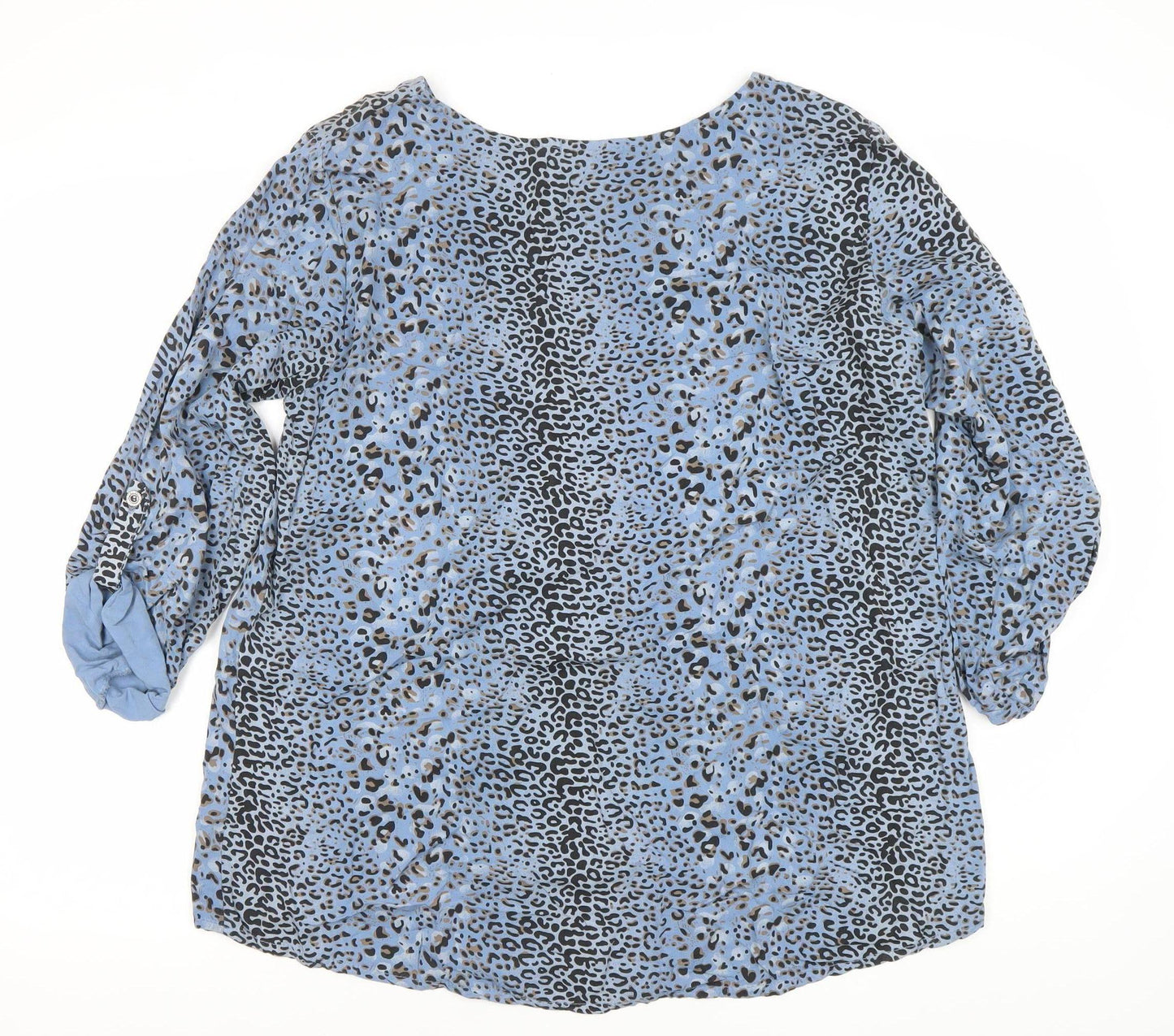 New Collection Women’s Blue Animal Print Viscose Blouse Size 8