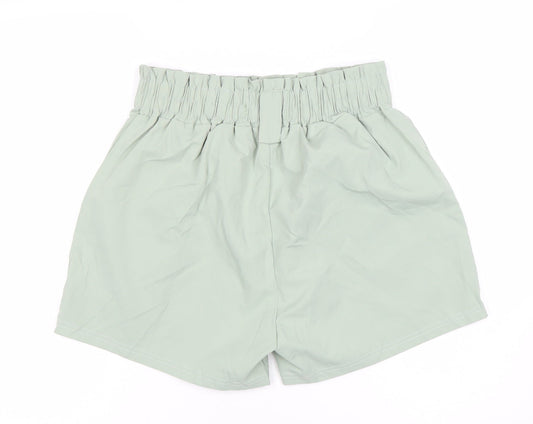 QED London Women’s Green Paperbag Shorts Size M High Waist