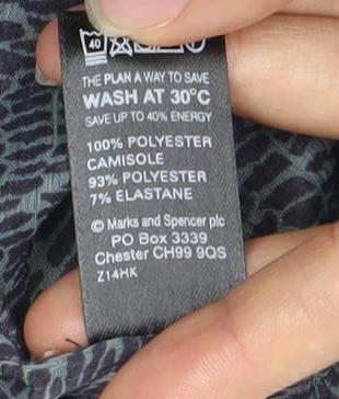 Marks and Spencer Women’s Grey Print Blouse UK 8 Chiffon 3/4 Sleeve