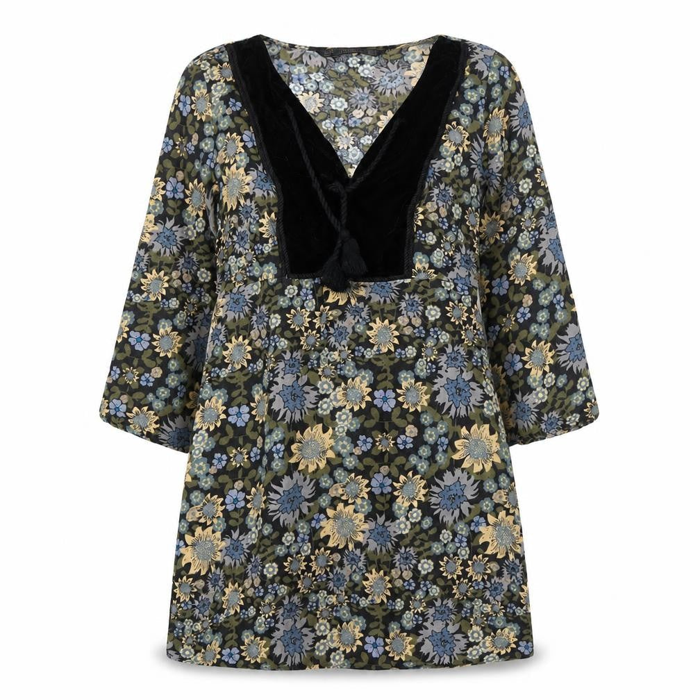 QED London Women’s Multicoloured Floral Shift Dress Size 8 V-Neck