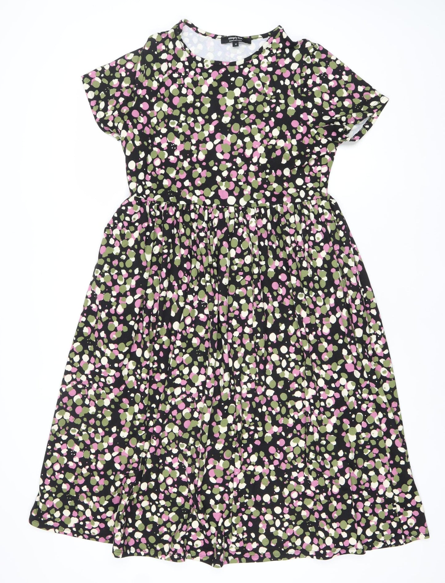 Simply Be Women’s Black Floral Fit & Flare Dress Size 12