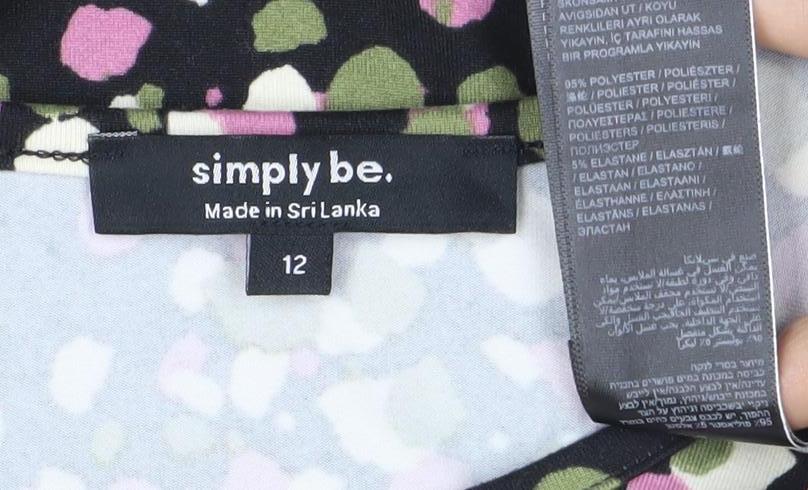 Simply Be Women’s Black Floral Fit & Flare Dress Size 12