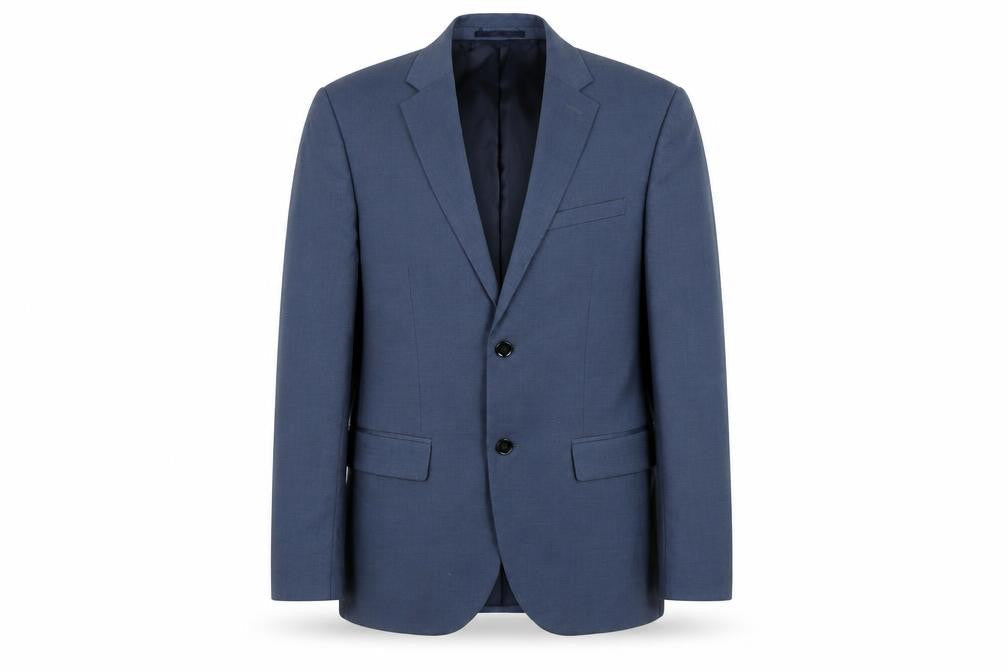 H&M Men’s Blue Slim Fit Blazer Jacket 40R Notch Lapel Two Button