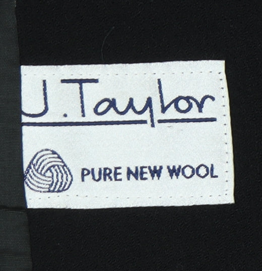 J. Taylor Womens Black Wool Double-Breasted Blazer Size 12