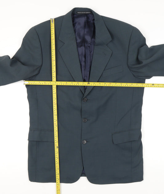 Next Mens Blue Wool Blend 40R Regular Fit Blazer Jacket