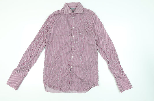 Austin Reed Men’s Red Striped 15.5 Long Sleeve Cotton Formal Dress Shirt
