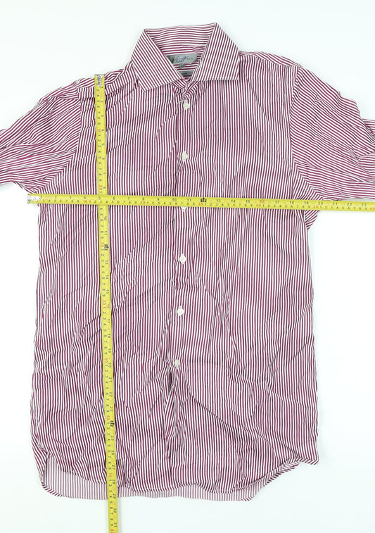 Austin Reed Men’s Red Striped 15.5 Long Sleeve Cotton Formal Dress Shirt