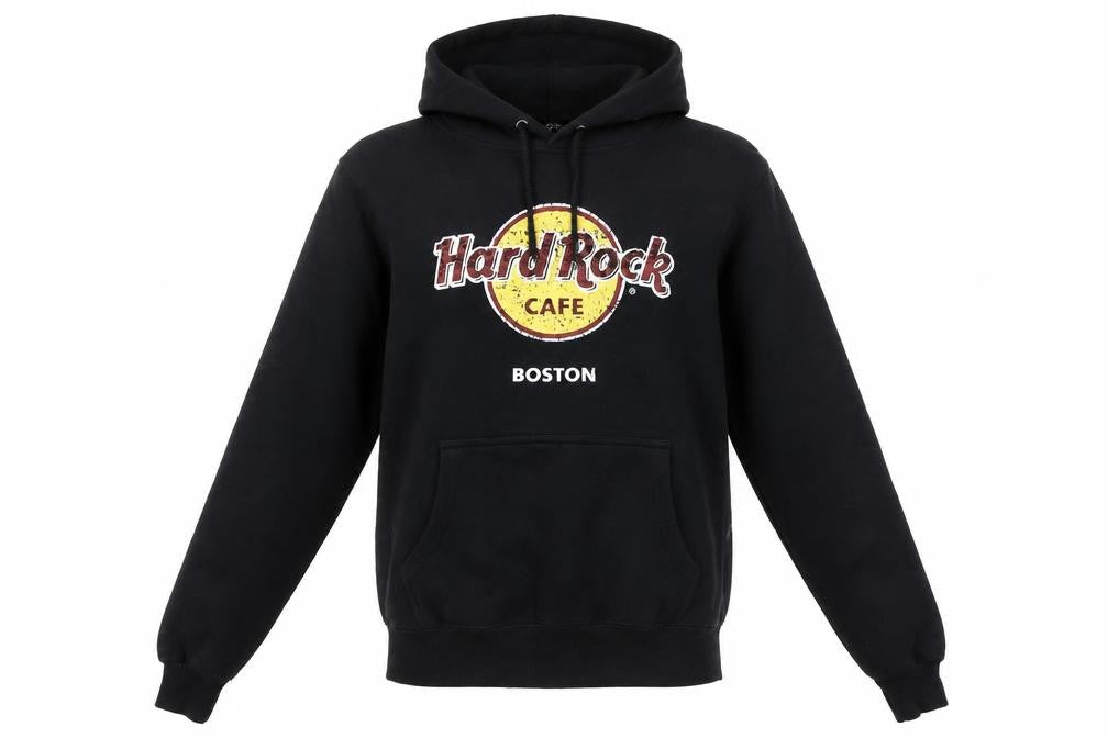 Womens UK S Regular Hard Rock Cafe Black Pullover Hoodie