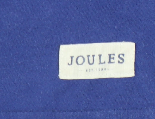 Joules Boys Blue Graphic Tiger Gorilla T-Shirt 7-8 Years Cotton Casual