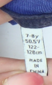 Joules Boys Blue Graphic Tiger Gorilla T-Shirt 7-8 Years Cotton Casual