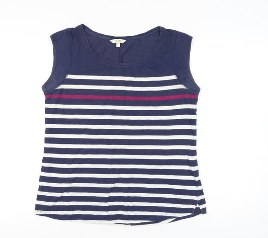 FatFace Women’s Blue Striped Cotton Tank Top Size 14 Nautical Casual