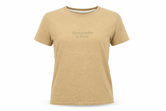 Womens UK Size XS Abercrombie & Fitch Beige Cotton T-Shirt