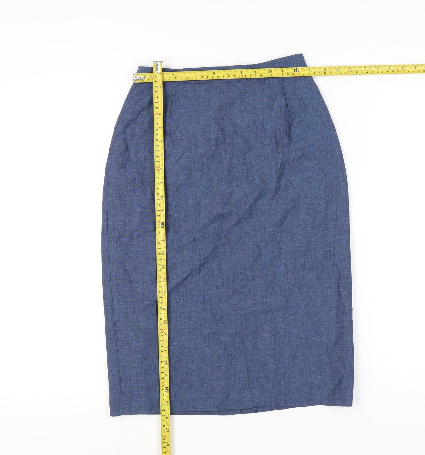 Marks and Spencer Women's Blue Size 10 Pencil Skirt High Waist Lined