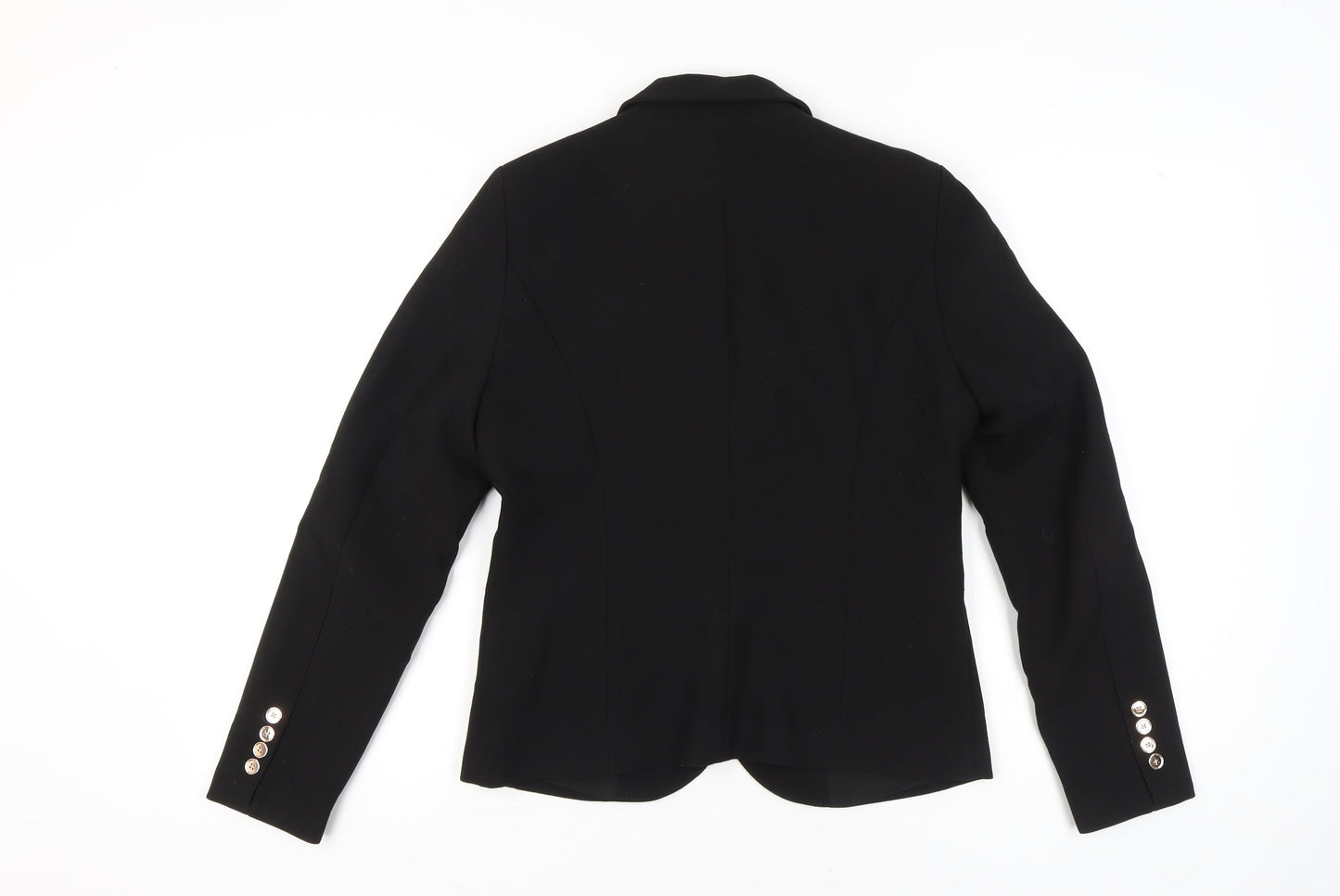 Vila Women’s Black Blazer Jacket Size M Notch Lapel Tailored Workwear
