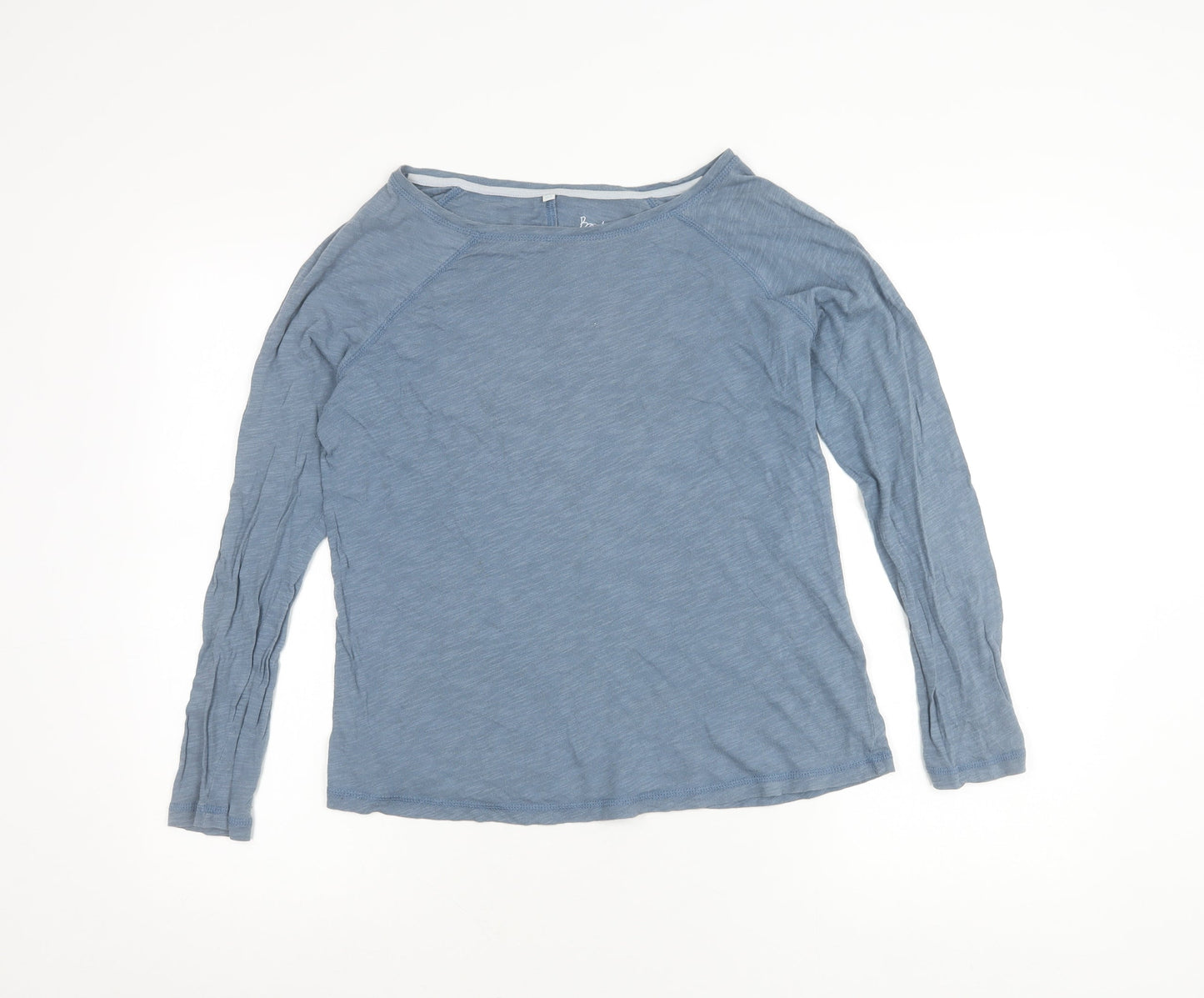 Boden Womens Blue Cotton Boat Neck Long Sleeve T-Shirt Size 12